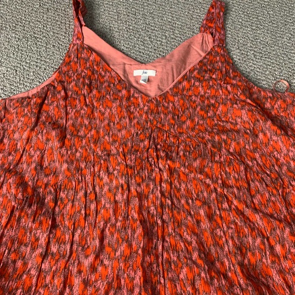 Joie Womens Dress Size Medium Red/Pink Ikat Print Sleeveless‎ Maxi Tiered Boho - Picture 2 of 14